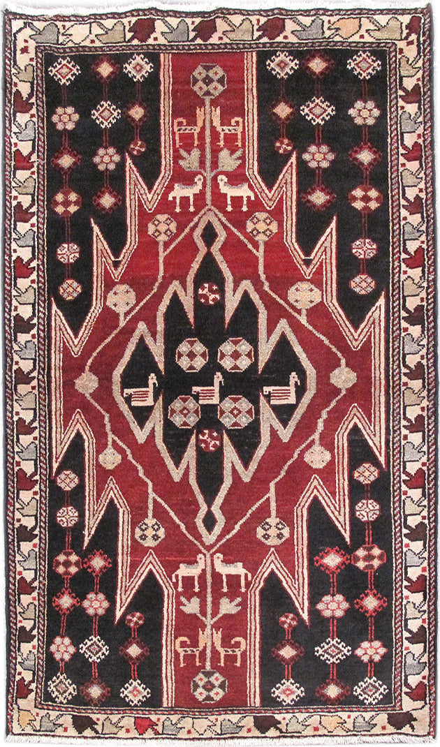 3' x 6' Red Persian Hamadan Rug