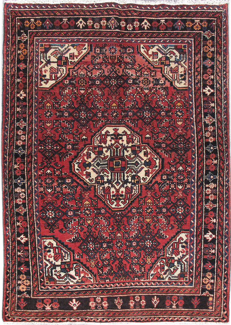 4' x 7' Maroon Persian Hamadan Rug