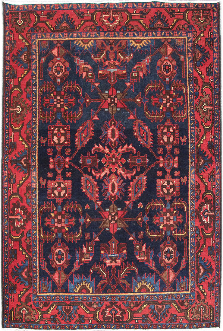 5' x 7' Red Persian Hamadan Rug