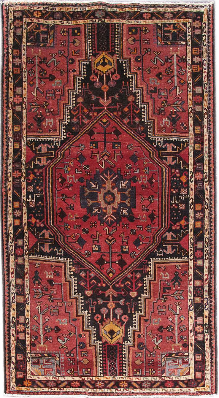 4' x 7' Red Persian Zanjan Rug