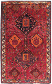 4' x 8' Burgundy Persian Zanjan Rug