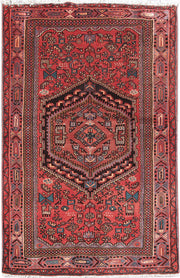 4' x 7' Red Persian Hamadan Rug