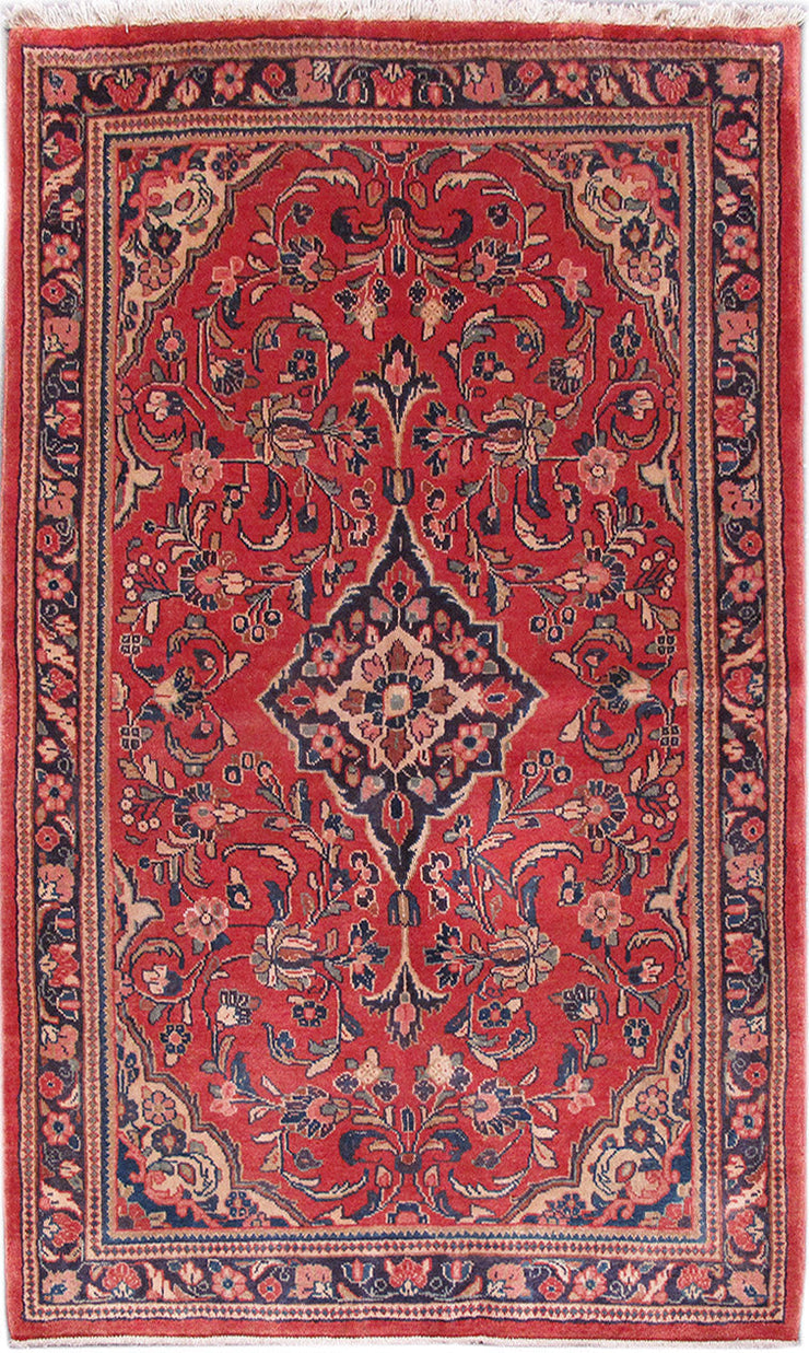 4' x 7' Red Persian Zanjan Rug