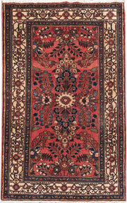 4' x 7' Red Persian Zanjan Rug