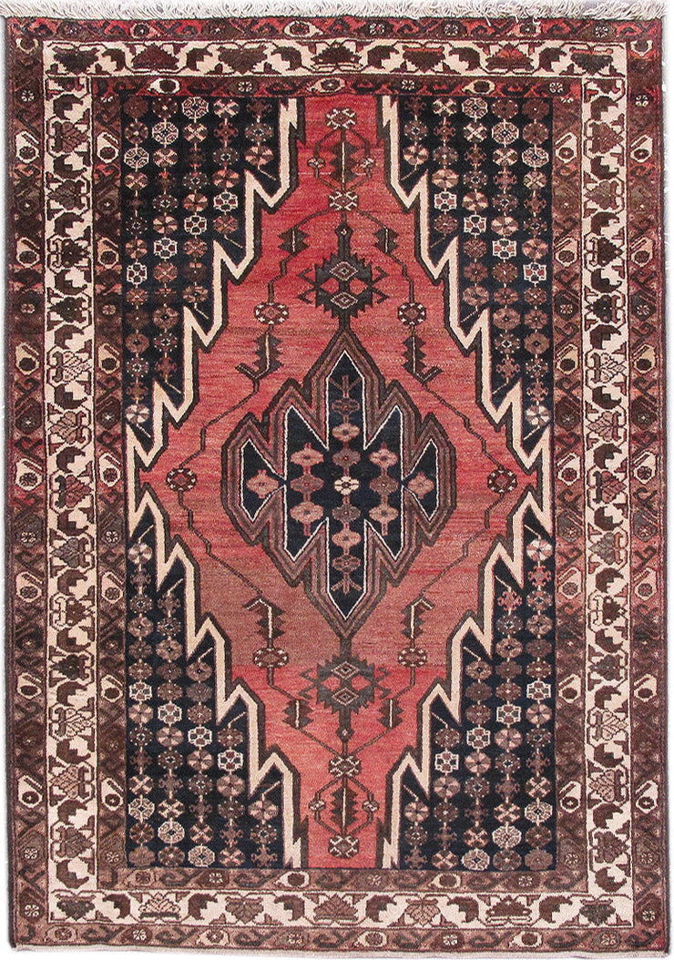 4' x 6' Light Red Persian Zanjan Rug