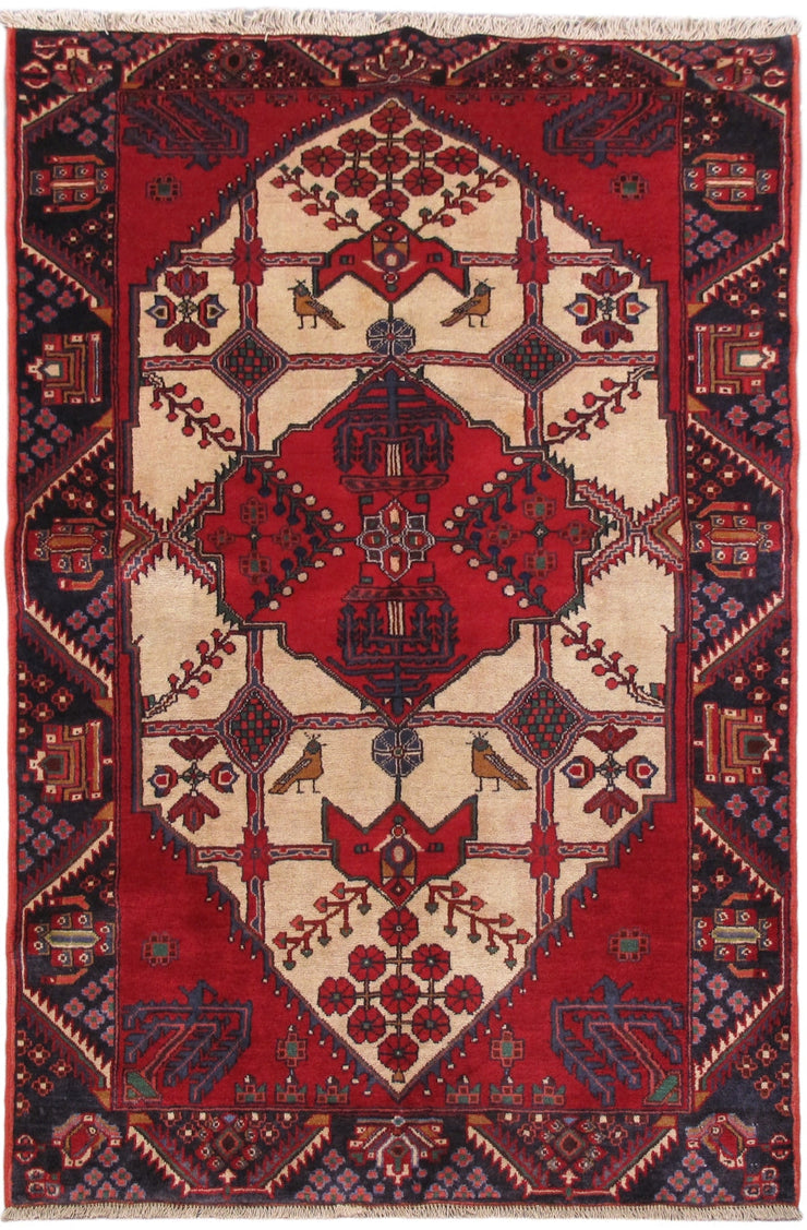 4' x 7' Red Persian Hamadan Rug