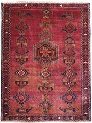 5' x 6' Light Maroon Persian Hamadan Rug