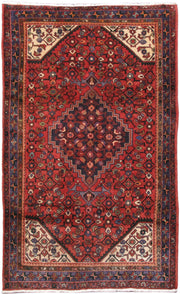 4' x 7' Red Persian Hamadan Rug