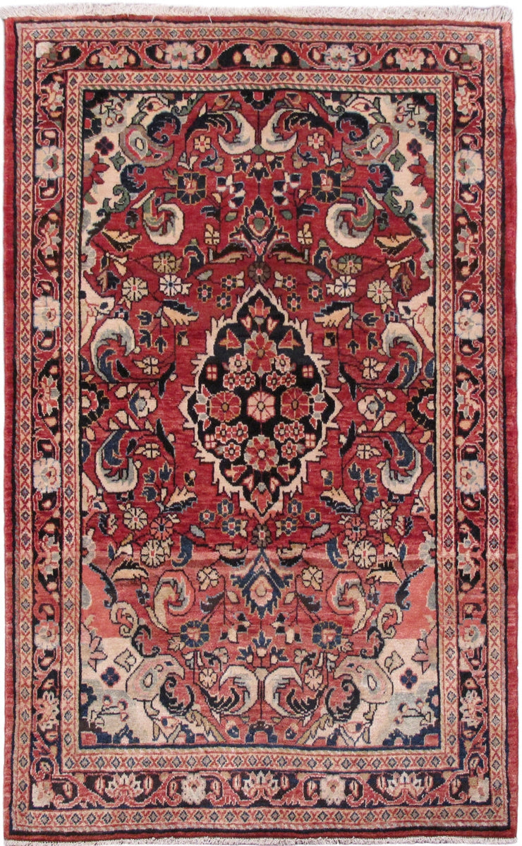 4' x 7' Red Persian Hamadan Rug