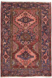 4' x 6' Light Red Persian Hamadan Rug