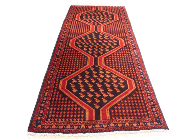 4' x 9' Antique Red Persian Hamadan Rug