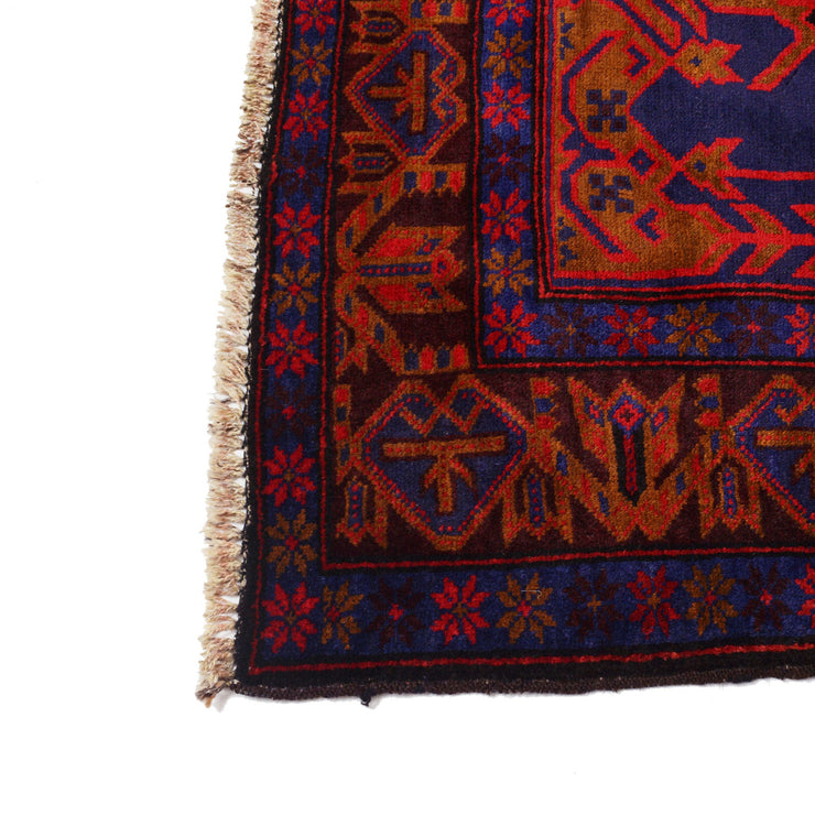 4' x 7' Rose Red Quality Tribal Baluch Rug