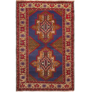 4' x 6' Blue Tribal Baluch Rug Wool on Wool