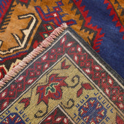 4' x 6' Blue Tribal Baluch Rug Wool on Wool