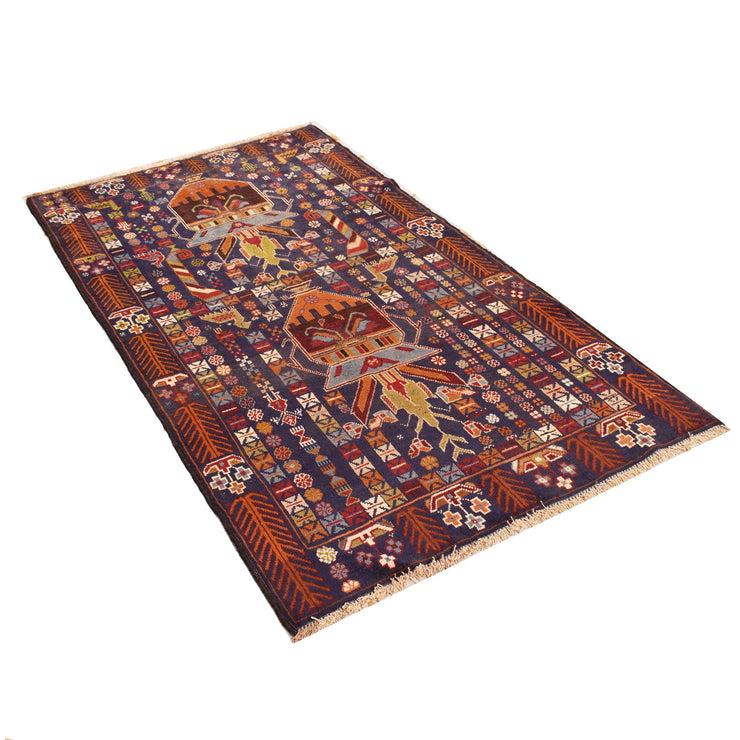 4' x 6' Eggplant Purple Quality Tribal Baluch Rug