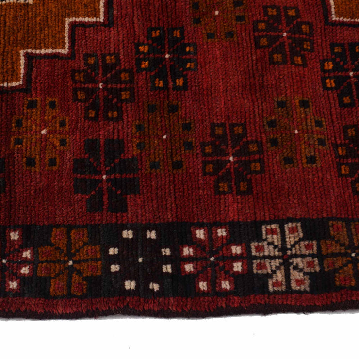 4' x 6' Orange Red Quality Tribal Baluch Rug