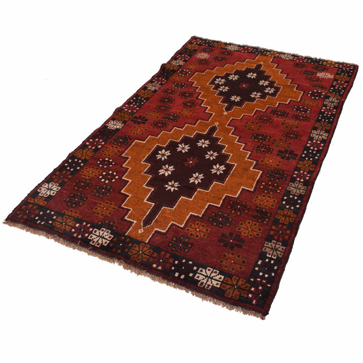 4' x 6' Orange Red Quality Tribal Baluch Rug