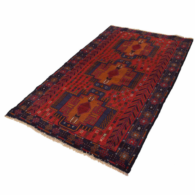 4' x 6' Afghan Wool Quality Tribal Baluch Rug