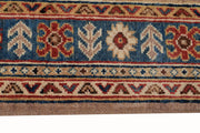 3' x 10' Beautiful Handmade Peanut Brown Kazak Rug- Natural Wool