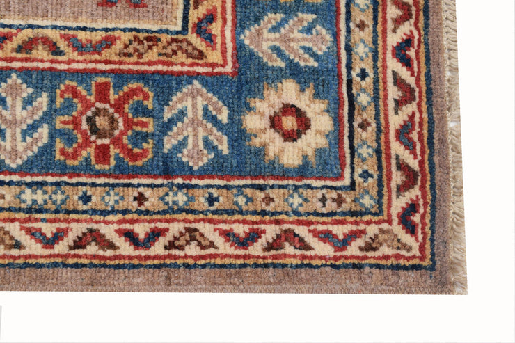 3' x 10' Beautiful Handmade Peanut Brown Kazak Rug- Natural Wool