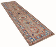 3' x 10' Beautiful Handmade Peanut Brown Kazak Rug- Natural Wool