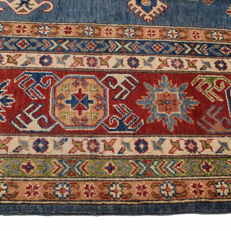 9' x 12' SKY BLUE  Beautiful Handmade Blue Kazak Rug- Natural Wool