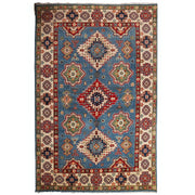 6' x 10' Beautiful Handmade Blue Kazak Rug- Natural Wool