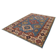 6' x 10' Beautiful Handmade Blue Kazak Rug- Natural Wool