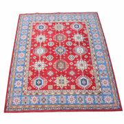 8' x 10' Beautiful Handmade Rose Red Kazak Rug- Natural Wool