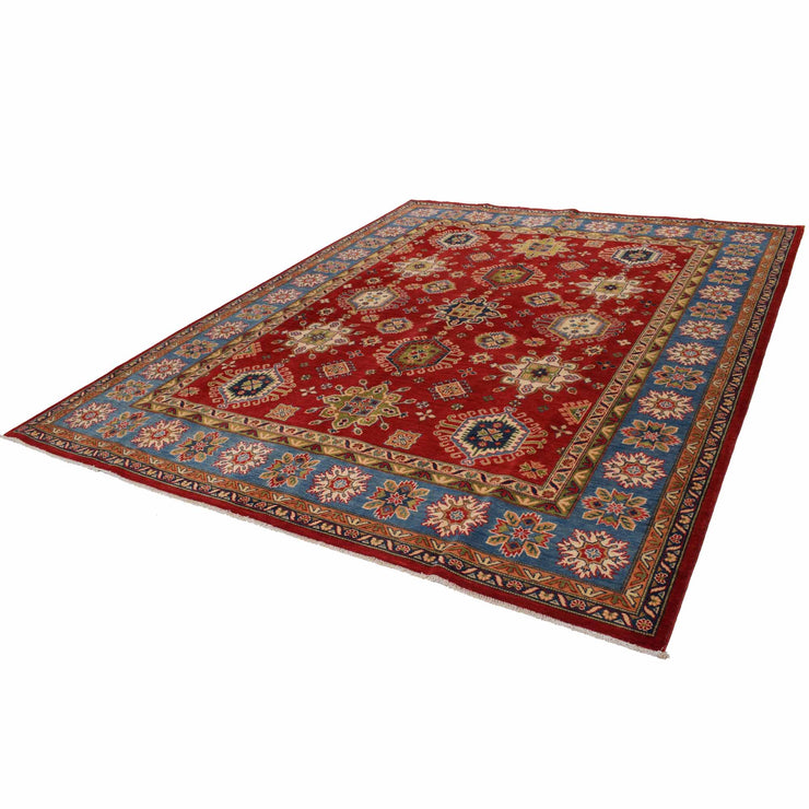 8' x 10' Beautiful Handmade Rose Red Kazak Rug- Natural Wool