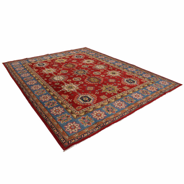 8' x 10' Beautiful Handmade Rose Red Kazak Rug- Natural Wool