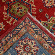 8' x 10' Beautiful Handmade Rose Red Kazak Rug- Natural Wool