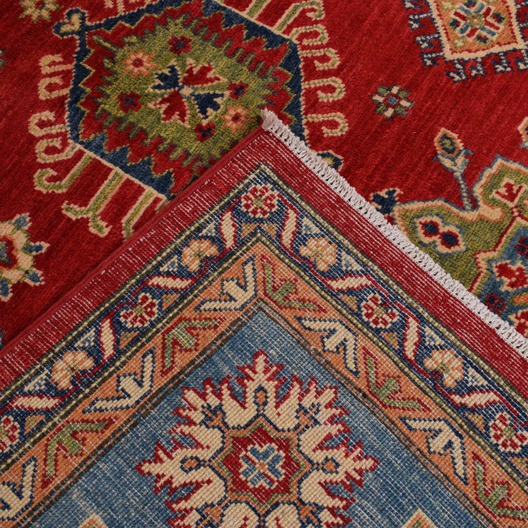 8' x 10' Beautiful Handmade Rose Red Kazak Rug- Natural Wool