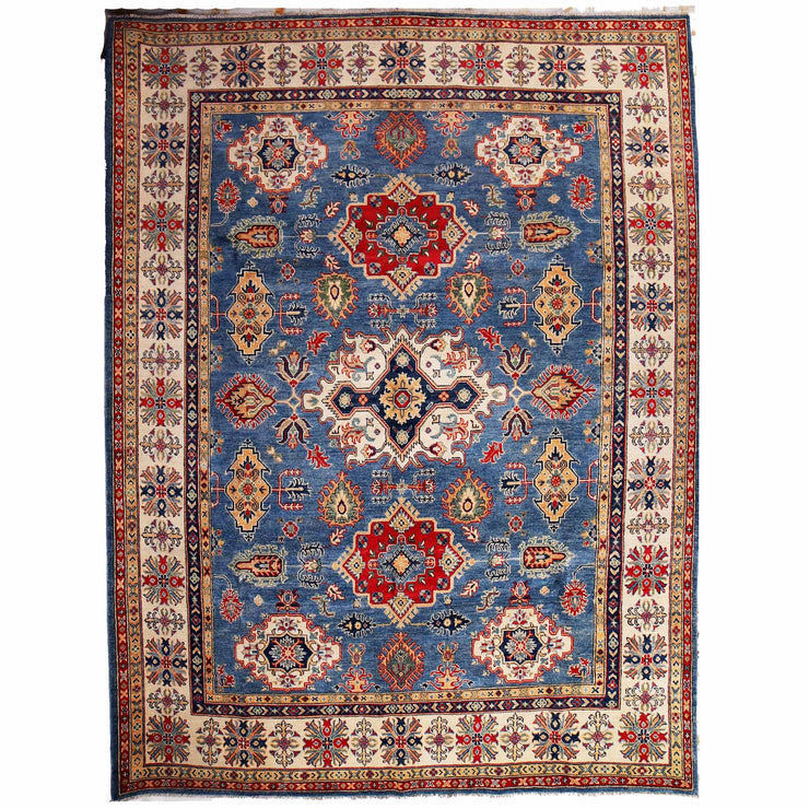 8' x 10' Beautiful Handmade Blue Kazak Rug- Natural Wool