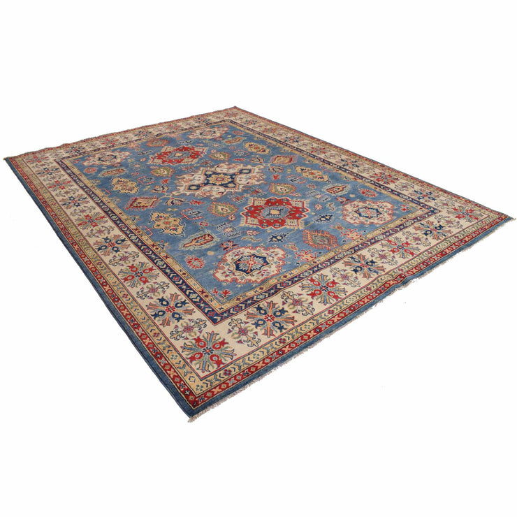 8' x 10' Beautiful Handmade Blue Kazak Rug- Natural Wool