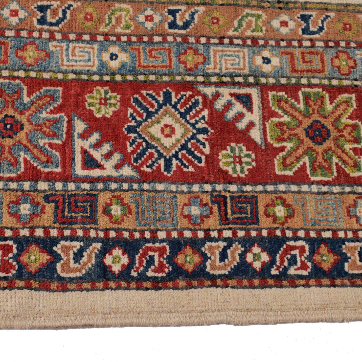 7' x 10' Beautiful Handmade Ivory Kazak Rug- Natural Wool