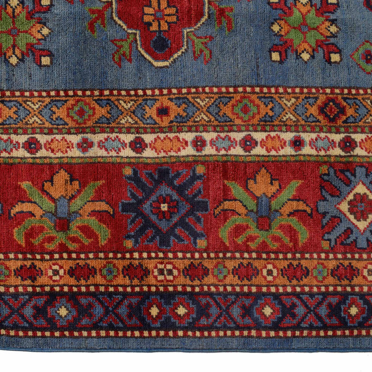 8' x 10' Beautiful Handmade Blue Kazak Rug- Natural Wool