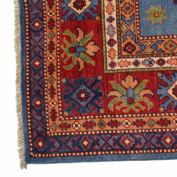 8' x 10' Beautiful Handmade Blue Kazak Rug- Natural Wool