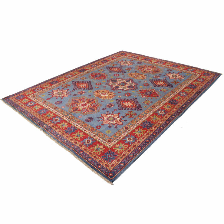 8' x 10' Beautiful Handmade Blue Kazak Rug- Natural Wool