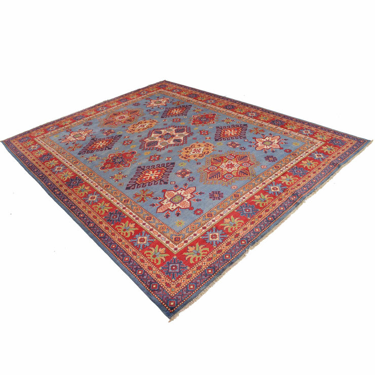 8' x 10' Beautiful Handmade Blue Kazak Rug- Natural Wool