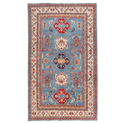 6' x 10' Beautiful Handmade Blue Kazak Rug- Natural Wool