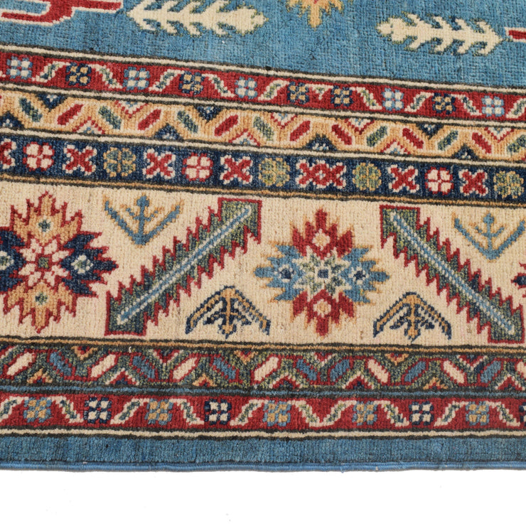 6' x 10' Beautiful Handmade Blue Kazak Rug- Natural Wool