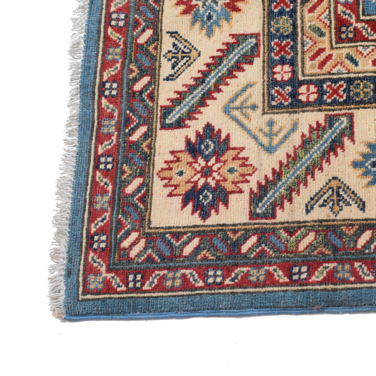 6' x 10' Beautiful Handmade Blue Kazak Rug- Natural Wool