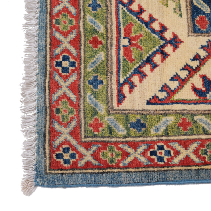 6' x 8' Beautiful Handmade Blue Kazak Rug- Natural Wool