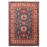 5' x 6' Beautiful Handmade Blue Kazak Rug- Natural Wool