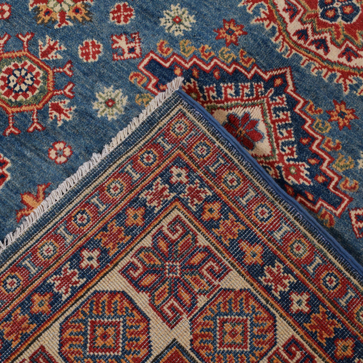 5' x 6' Beautiful Handmade Blue Kazak Rug- Natural Wool