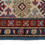 5' x 7' Beautiful Handmade Blue Kazak Rug- Natural Wool