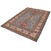 5' x 7' Beautiful Handmade Blue Kazak Rug- Natural Wool