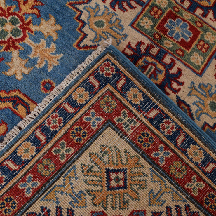 5' x 7' Beautiful Handmade Blue Kazak Rug- Natural Wool