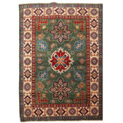 5' x 6' Beautiful Handmade Sage Green Kazak Rug- Natural Wool